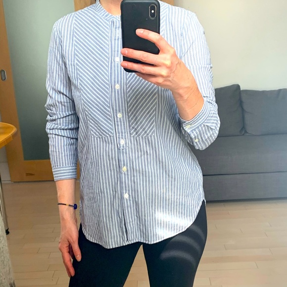 MASSIMO DUTTI Striped Blouse shirt with accents - Picture 2 of 6